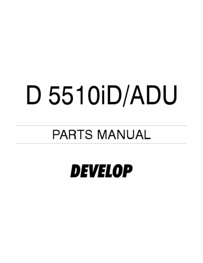 Develop D5510iD Develop D5510iD Parts Manual